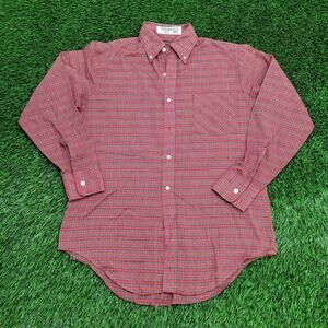 Vintage 70s Kingsport Button Shirt Small 21x29 Baggy Red
